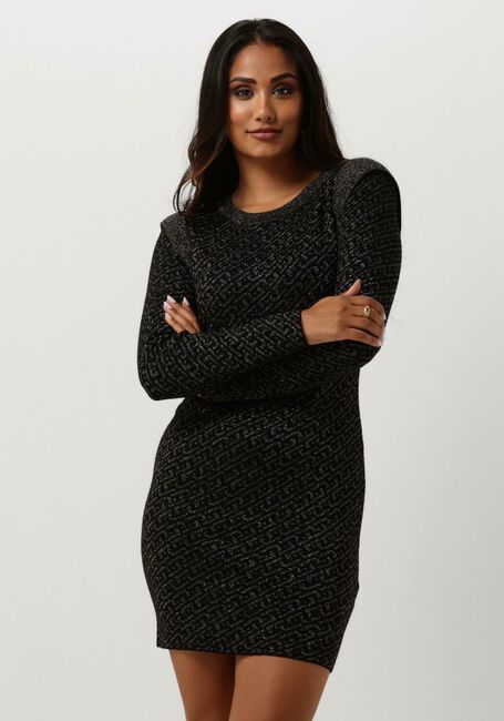 Schwarze LIU JO Minikleid ABITO MAGLIA M/L FULL LOGO - large