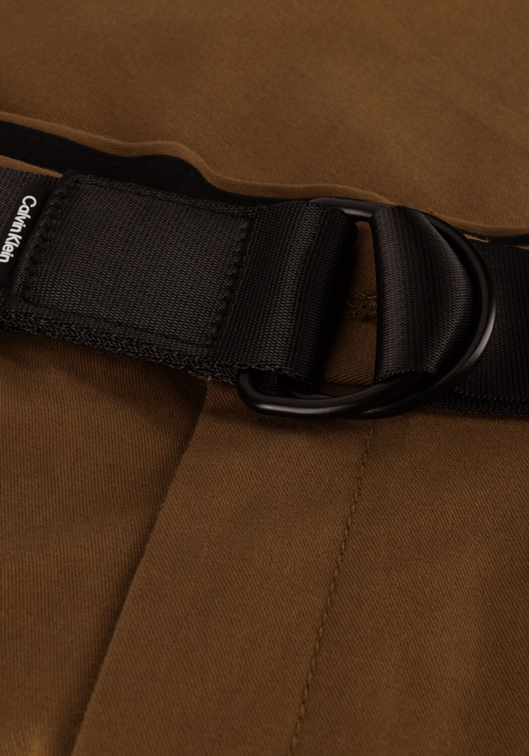 Camelfarbene CALVIN KLEIN Kurze Hose MODERN TWILL SLIM SHORT BELT - large