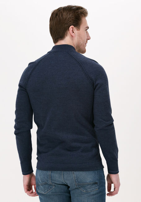 Dunkelblau CAST IRON Pullover MOCK NECK TECH MERINO - large