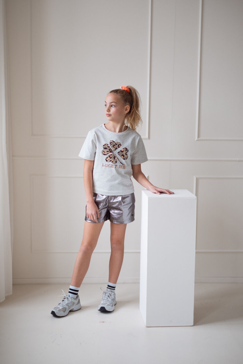 Silberne LIKE FLO Kurze Hose FANTASY FLO METALLIC SHORT - large