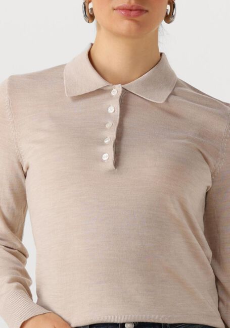 Beige SELECTED FEMME Tops & T-shirts SLFTHEA LS KNIT MERINO COLLAR NECK - large