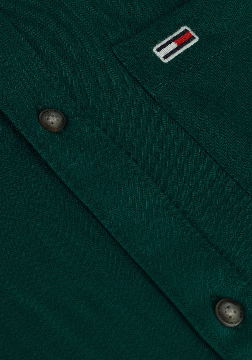 Dunkelgr&uuml;n TOMMY JEANS Overshirt TJM SOLID FLANNEL SHIRT - large