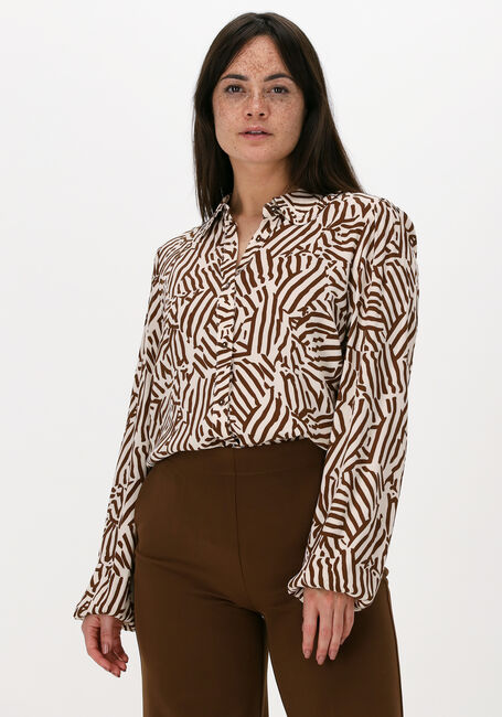 Beige MODSTRÖM Bluse NATION PRINT SHIRT - large