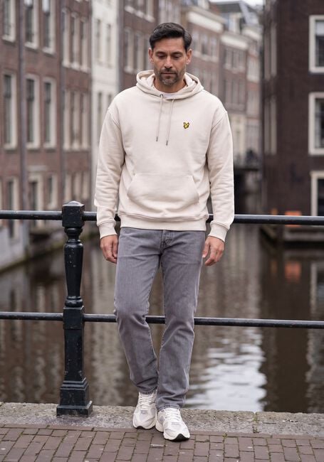 Beige LYLE & SCOTT Sweatshirt HEAVYWEIGHT LOOPBACK PULLOVER HOODIE - large