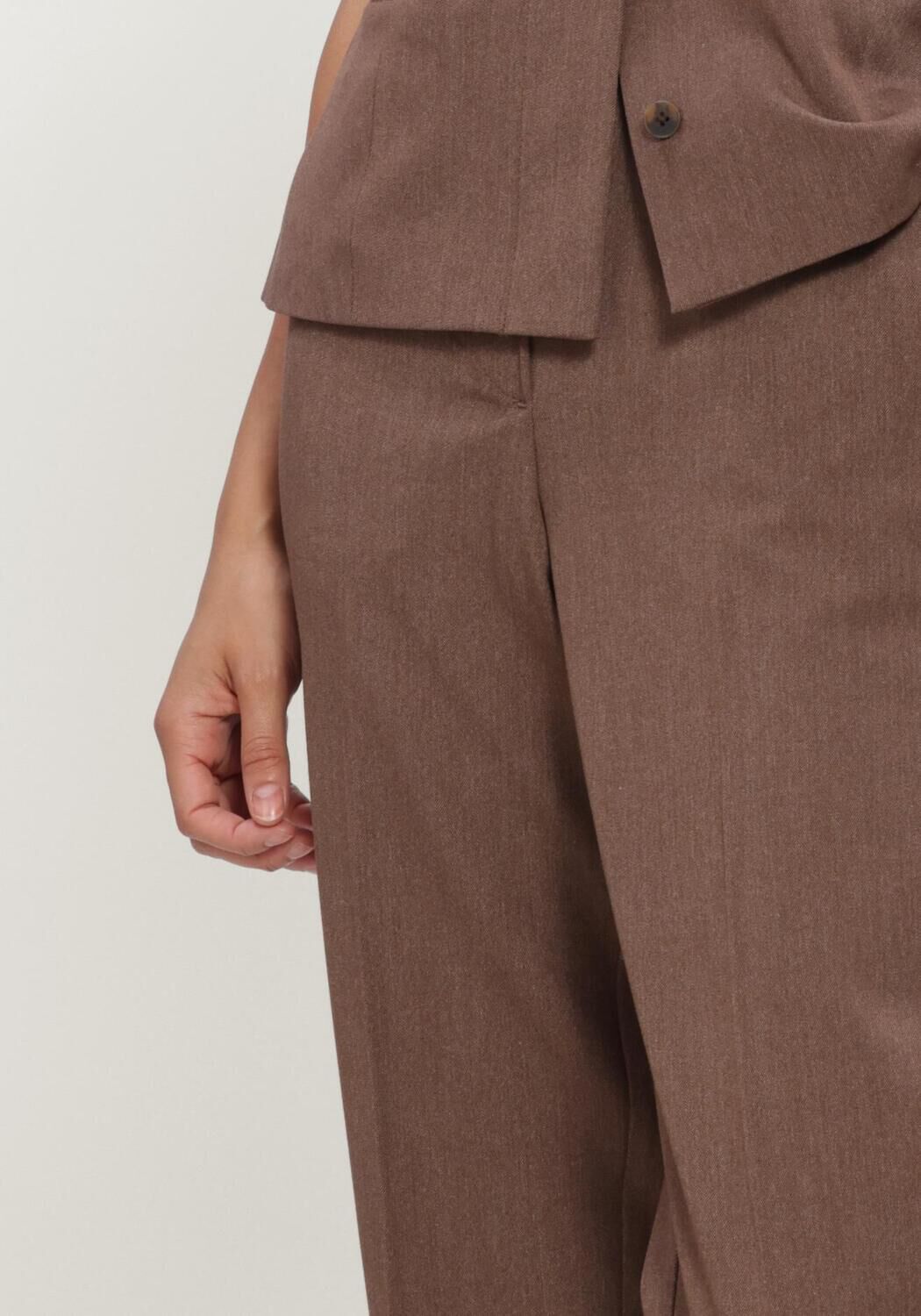 Braune OBJECT Hose OBJLISA MW STRAIGHT PANT NOOS - large