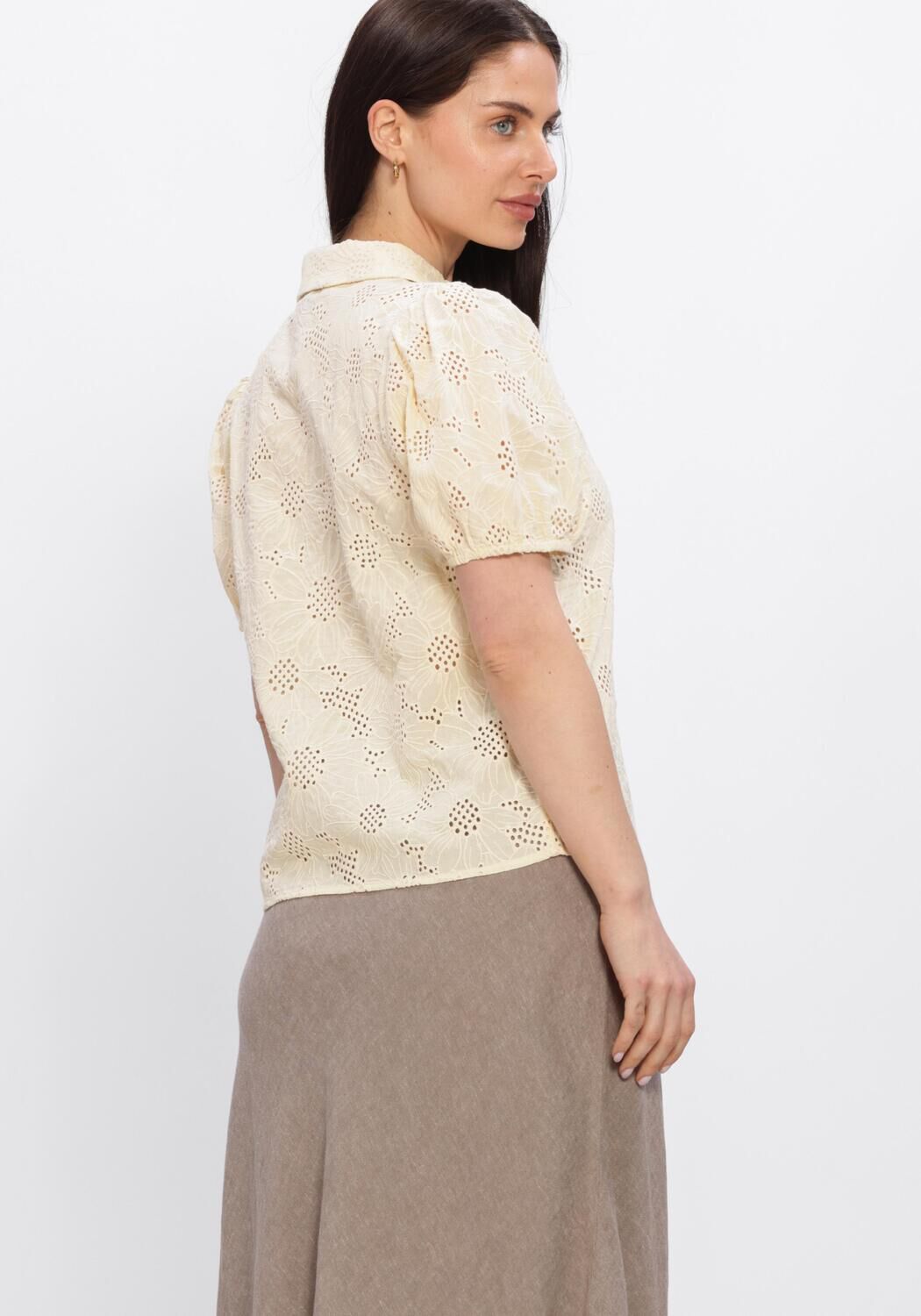 Gelbe FREEBIRD Blusen WV-FLOWER-EMBRO-26-1 - large