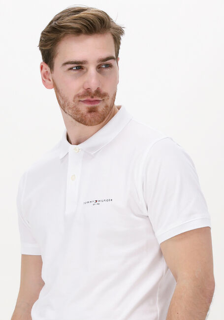 Weiße TOMMY HILFIGER Polo-Shirt CLEAN JERSEY SLIM POLO - large