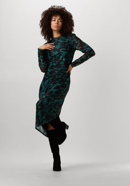 Grüne POM AMSTERDAM Midikleid CAMO TEAL GREEN MESH - large