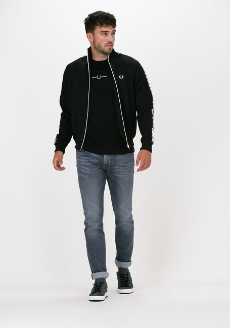 Schwarze FRED PERRY Strickjacke TAPED TRACK JACKET - large