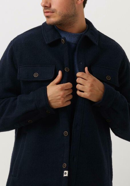 Dunkelblau ANERKJENDT Overshirt AKLION BOILED WOOL - large