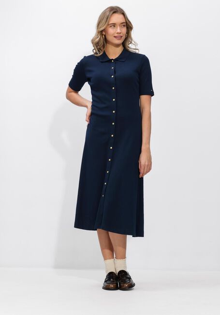 Dunkelblau TOMMY HILFIGER Midikleid GOLD BUTTON F+F MIDI DRESS - large