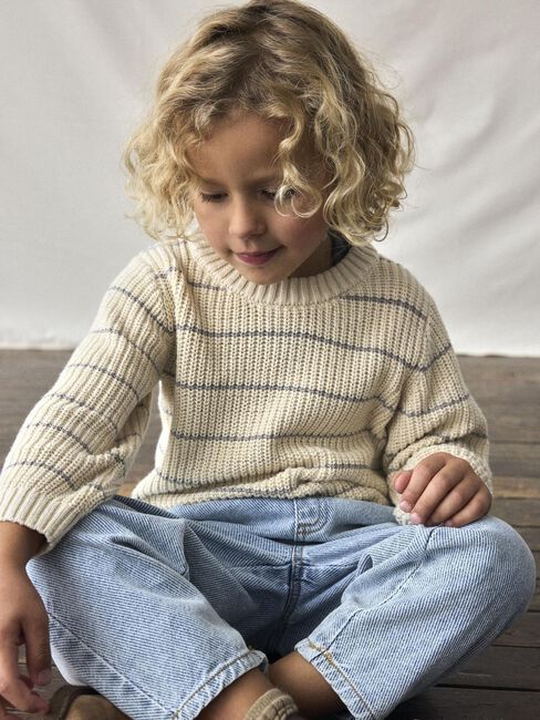 Beige LIL' ATELIER Pullover NMMEMLEN LS KNIT STRIPES LIL - large
