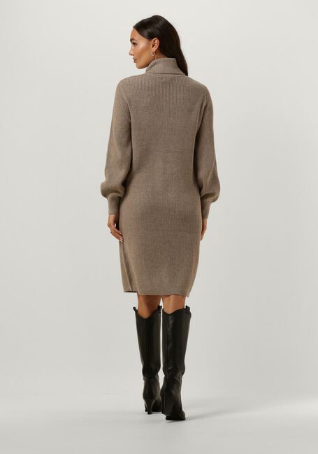 Beige OBJECT Midikleid OBJMALENA L/S ROLLNECK DRESS NOOS - large
