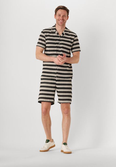 Schwarze ANERKJENDT Casual-Oberhemd AKKURT STRUC STRIPE S/S SHIRT - large
