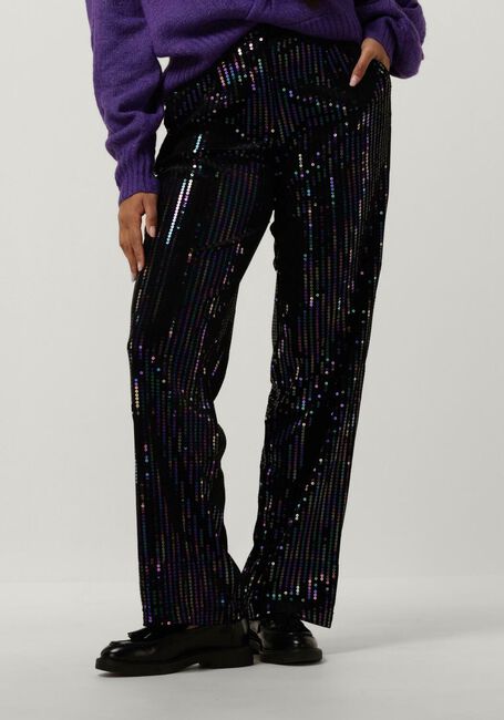 Schwarze Y.A.S. Hose YASELIVA SEQUIN HW STRAIGHT PANT - large