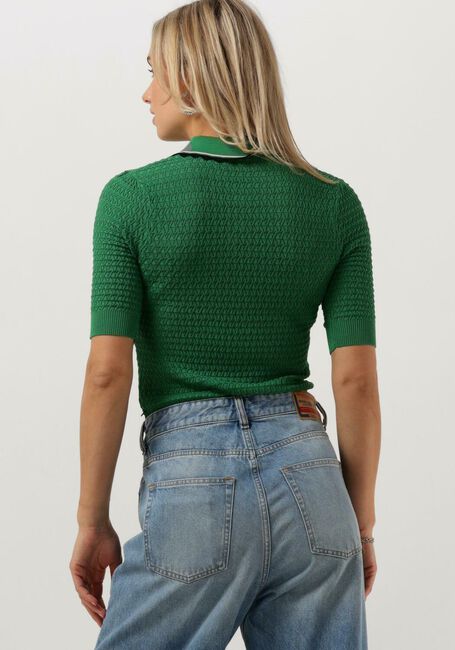 Grüne SCOTCH & SODA Polo-Shirt POINTELLE COLLARED KNITTED TEE - large