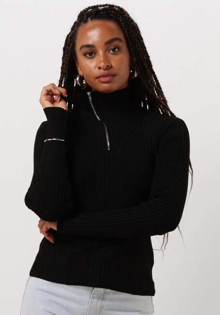 Schwarze MODSTRÖM Tops & T-shirts KRISSAMD ZIP T-NECK - large