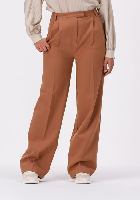Braune ANOTHER LABEL Weite Hose MOORE PLEATED PANTS - large