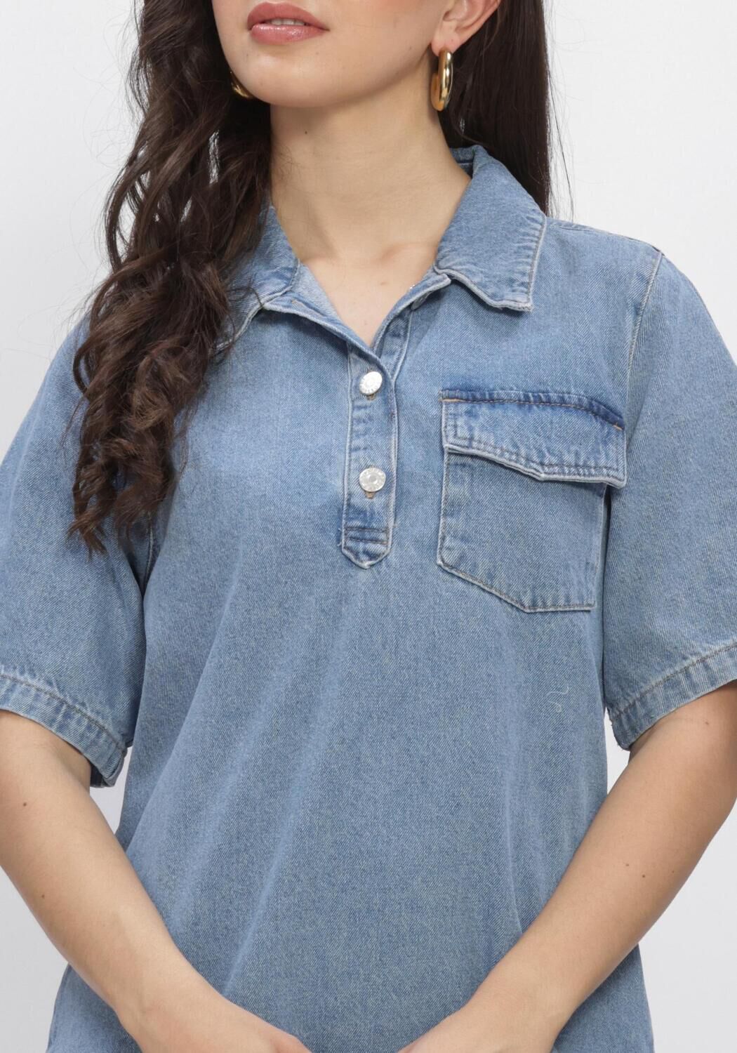 Hellblau EDITED Minikleid ASTA DENIM DRESS - large