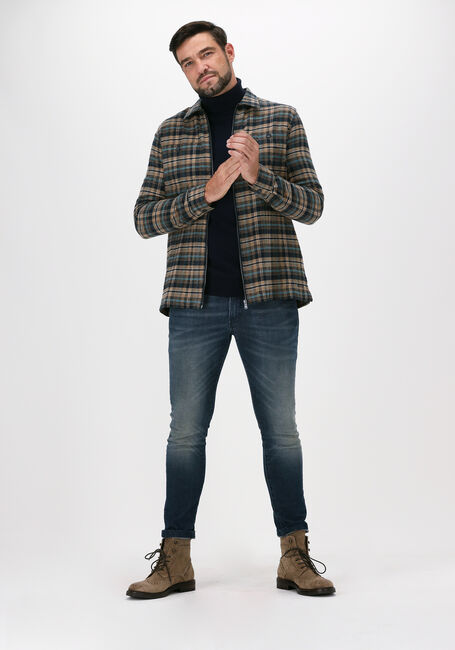 Khaki DSTREZZED Overshirt SHIRT JACKET ZIP FLANNEL CHECK - large