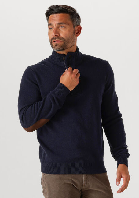 Dunkelblau BARBOUR Pullover ESSENTIAL PATCH HALF ZIP KNITTED JUMPER - large