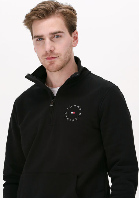 Schwarze TOMMY HILFIGER Pullover ROUNDALL GRAPHIC MOCK NECK - large
