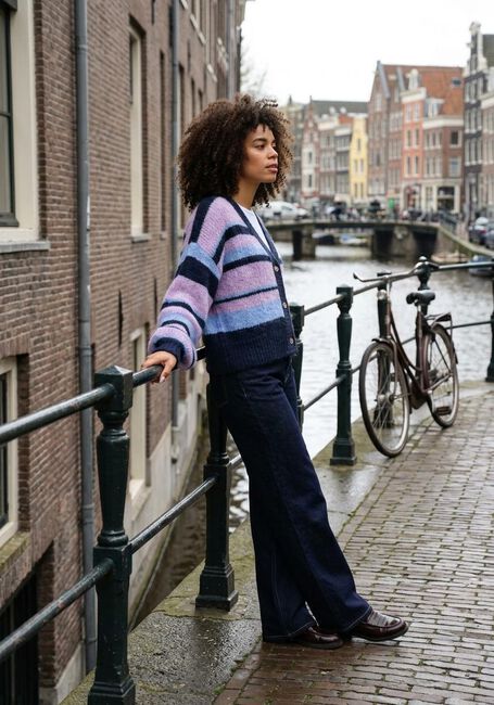 Mehrfarbige/Bunte HARPER & YVE Strickjacke NOOR-CA - large