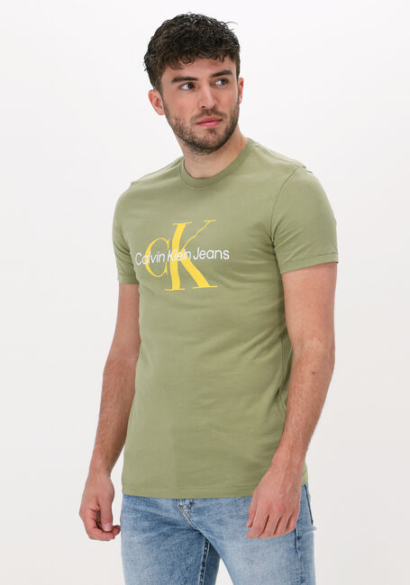 Grüne CALVIN KLEIN T-shirt SEASONAL MONOGRAM TEE - large