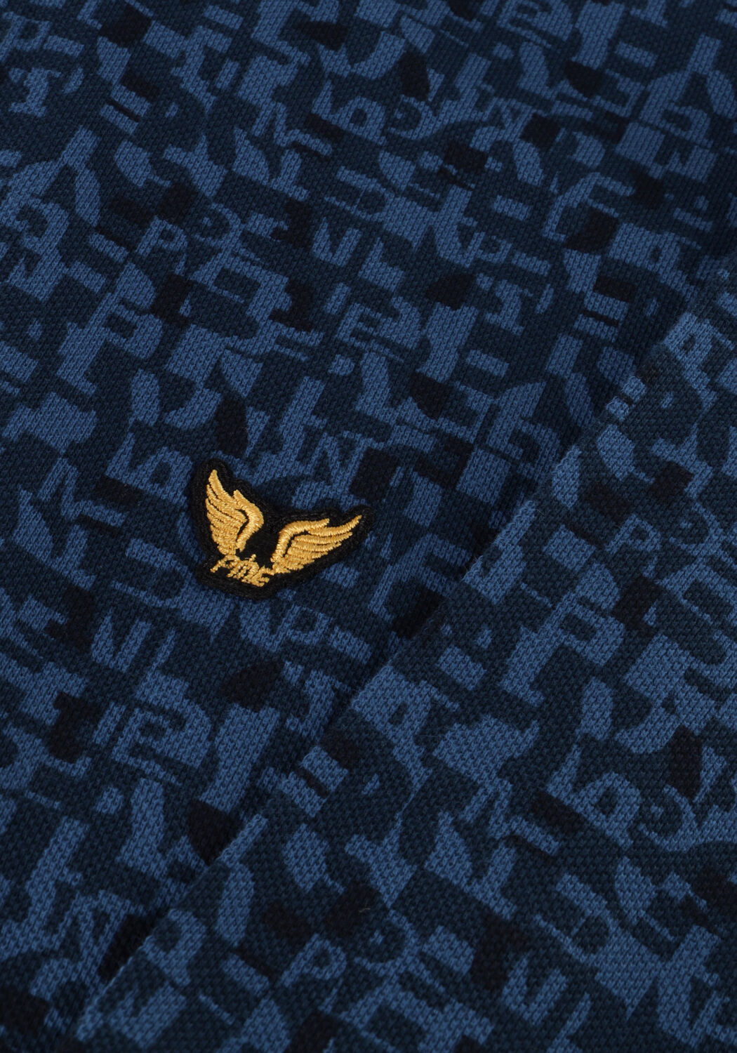 Blaue PME LEGEND Polo-Shirt SHORT SLEEVE POLO FINE PIQUE ALL OVER PRINT - large