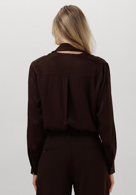 Braune VANILIA Blusen BOW SATIN BLOUSE - large