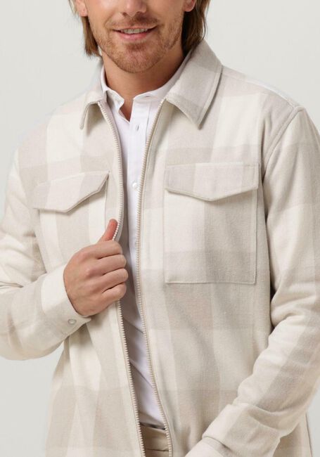 Sand PUREWHITE Overshirt CHECK SHIRT WITH ZIPPER AT FRONT AND POCKETS AT CHEST - large