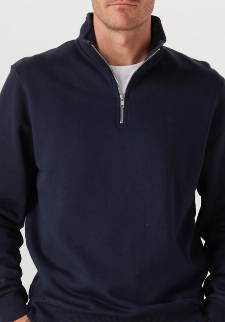 Dunkelblau LES DEUX Sweatshirt NORREGAARD TONAL HALF-ZIP SWEATSHIRT - large