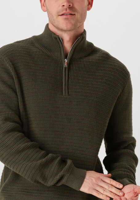Dunkelgrün SELECTED HOMME Pullover SLHTHEO LS KNIT STRUCTURE HALF ZIP - large