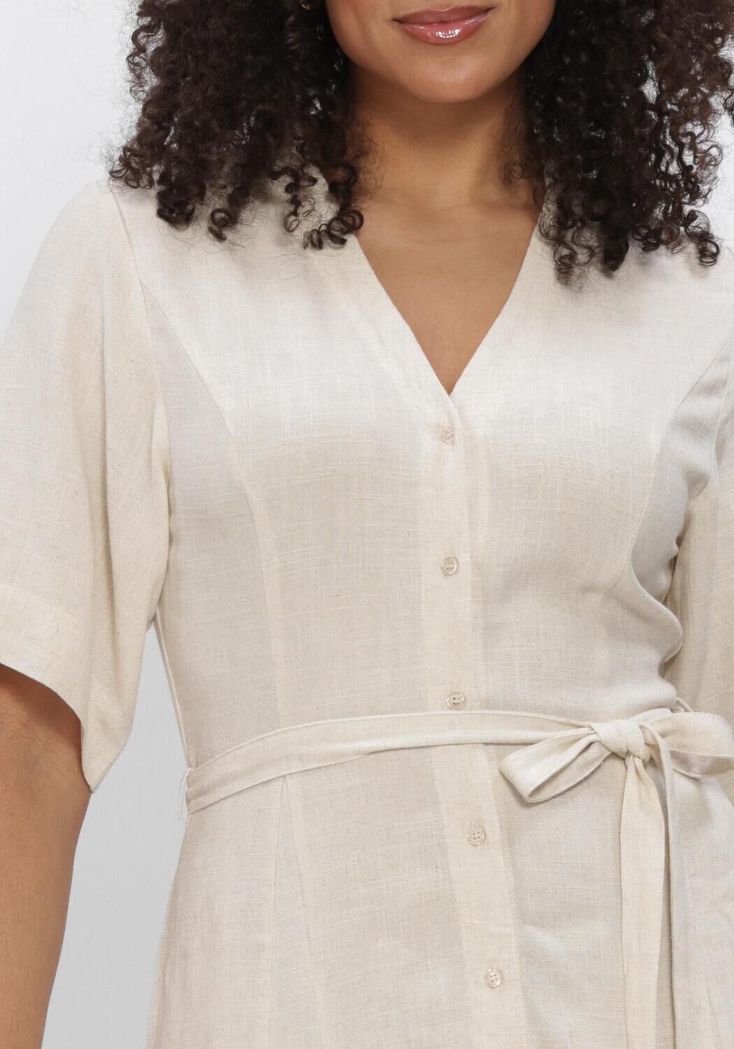 Beige SELECTED WOMEN Maxikleid SLFVIVA REGULAR LINEN BLEND DRESS - large