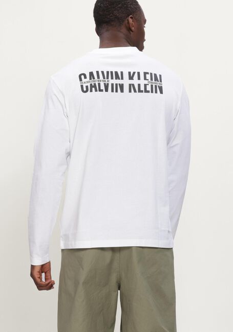 Wei&szlig;e CALVIN KLEIN T-shirt LS EASY 20S RETRO CALVIN BACK GR - large