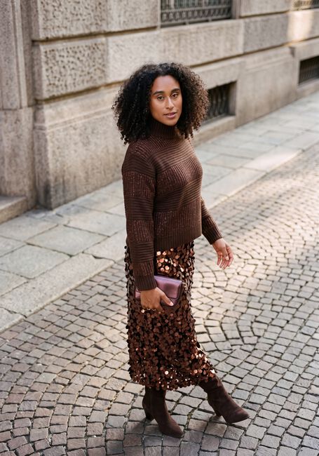Braune POM AMSTERDAM Maxirock LINA CHOCOLATE BROWN - large