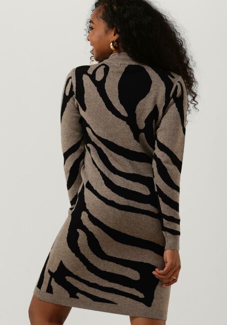 Braune OBJECT Midikleid RAY L/S KNIT DRESS AOP - large
