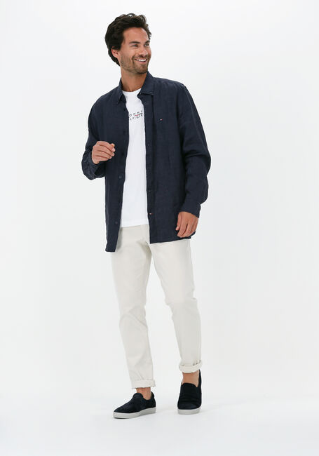 Weiße TOMMY HILFIGER T-shirt SQUARE LOGO TEE - large