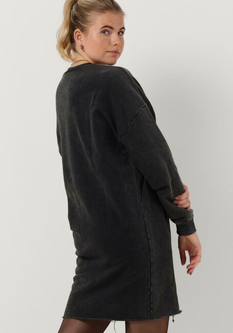 Graue COLOURFUL REBEL Minikleid WOLVES CLUB ACID WASH DROP. SH. SWEAT DRESSIO - large