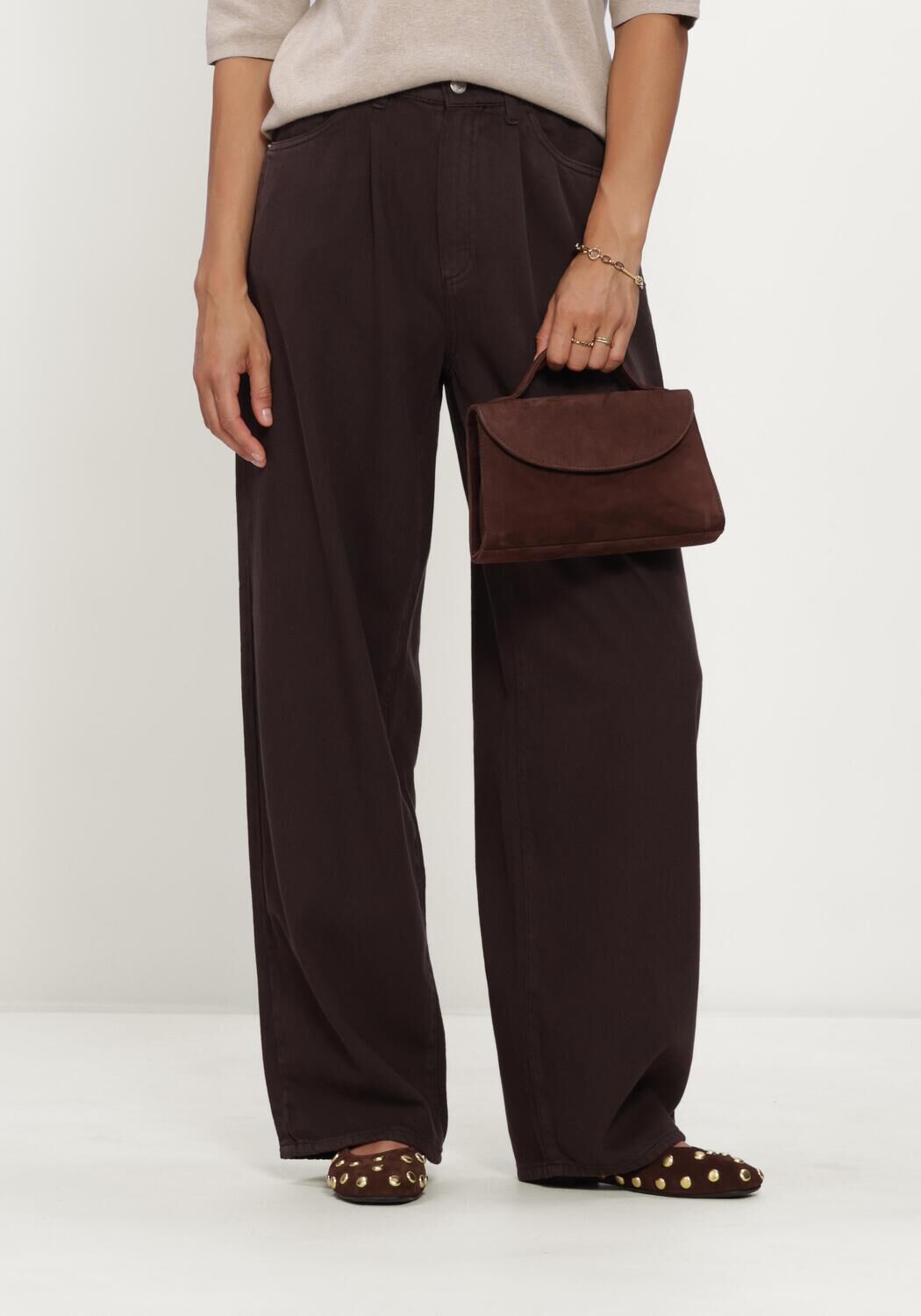 Braune KNIT-TED Hosen CHARLY PANTS - large