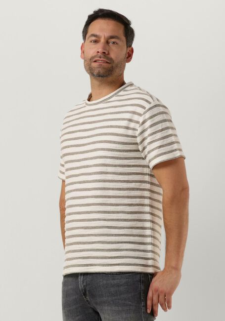 Olive ANERKJENDT T-shirt AKKIKKI S/S STRUCTURE STRIPE - large