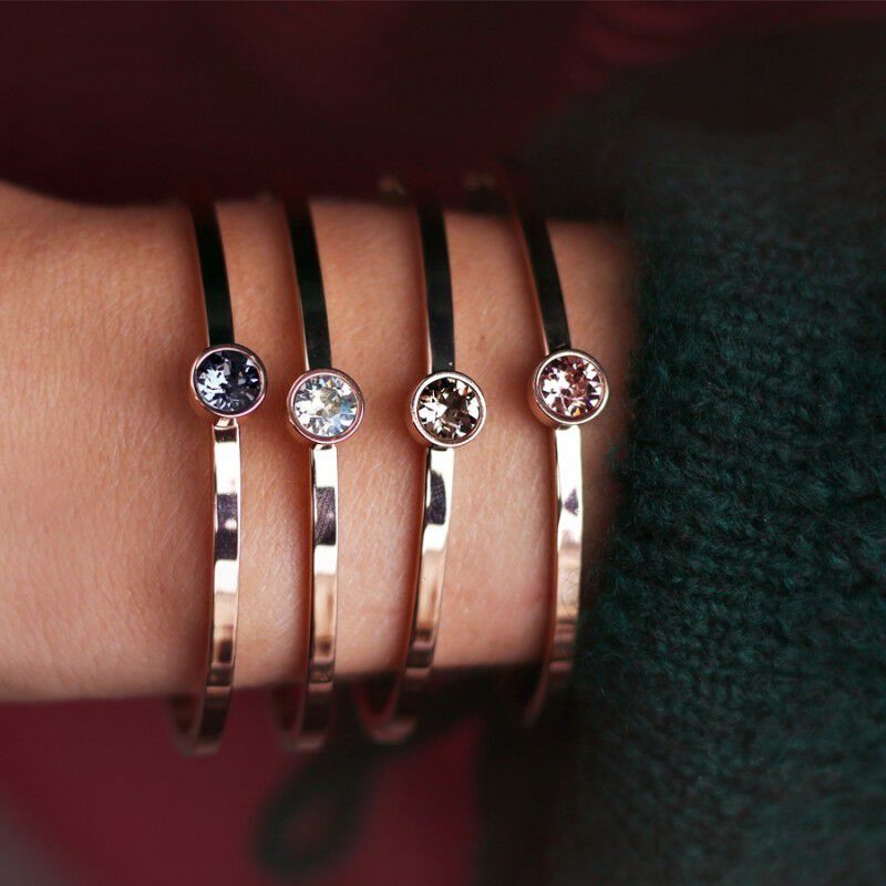 Silberfarbig MY JEWELLERY Armb&auml;nder LITTLE STONE BANGLE - large