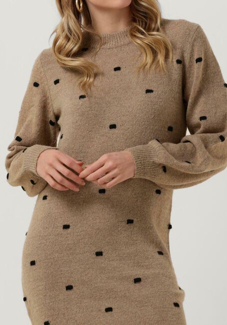 Beige OBJECT Minikleid JEVE NONSIA L/S DRESS AOP - large