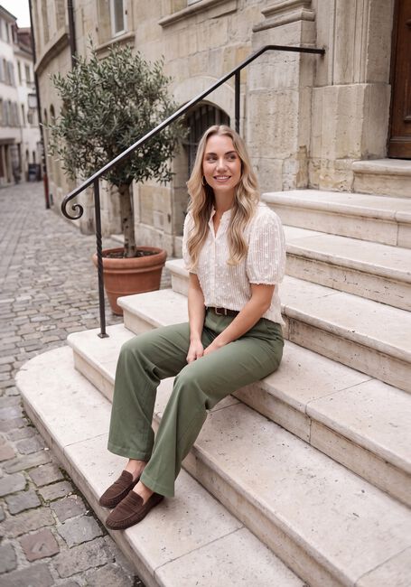 Gr&uuml;ne OBJECT Hose OBJLISA WIDE PANT NOOS - large