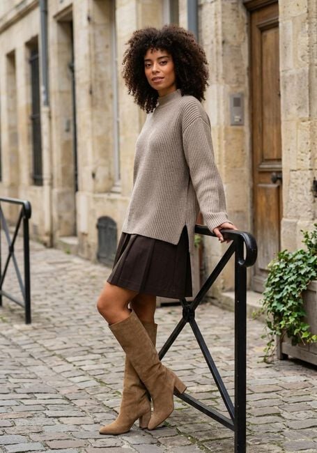 Sand CO'COUTURE Pullover TERISA TURTLE RIB KNIT - large