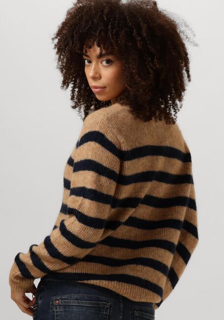 Braune MOS MOSH Pullover THORA STRIPE CREWNECK KNIT - large