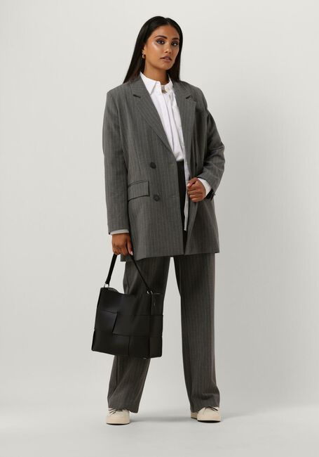 Graue SELECTED WOMEN Blazer SLFMYLA LS RELAX BLAZER MGM STRIPE NOOS - large