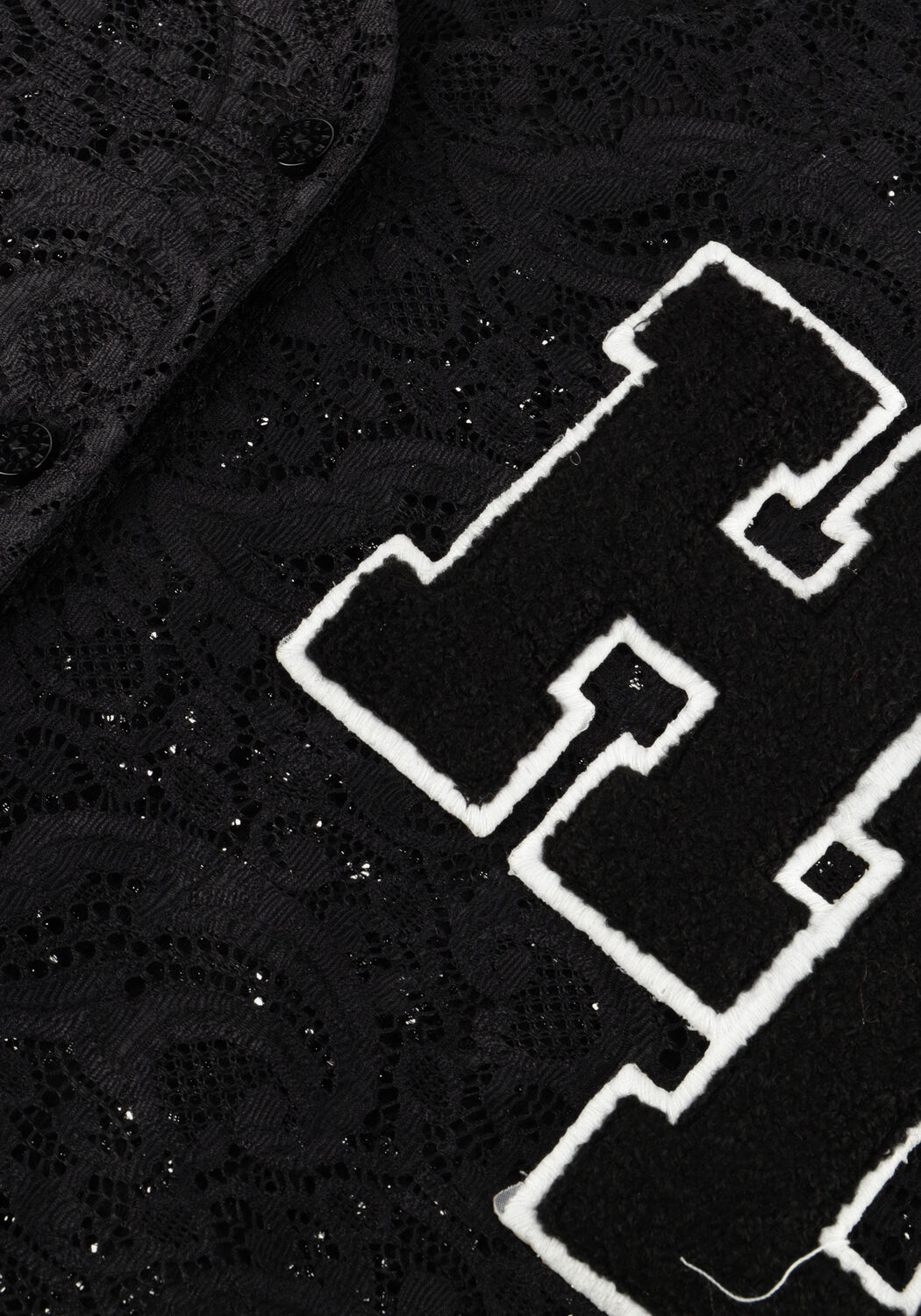 Schwarze HAUTE L'AMITI&Eacute; Top COURT LACE TEE - large