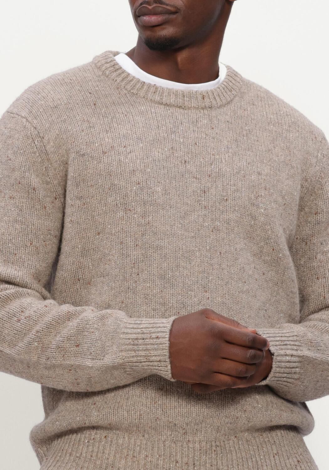 Beige SELECTED MEN Pullover SLHCODY LS KNIT CREW NECK - large