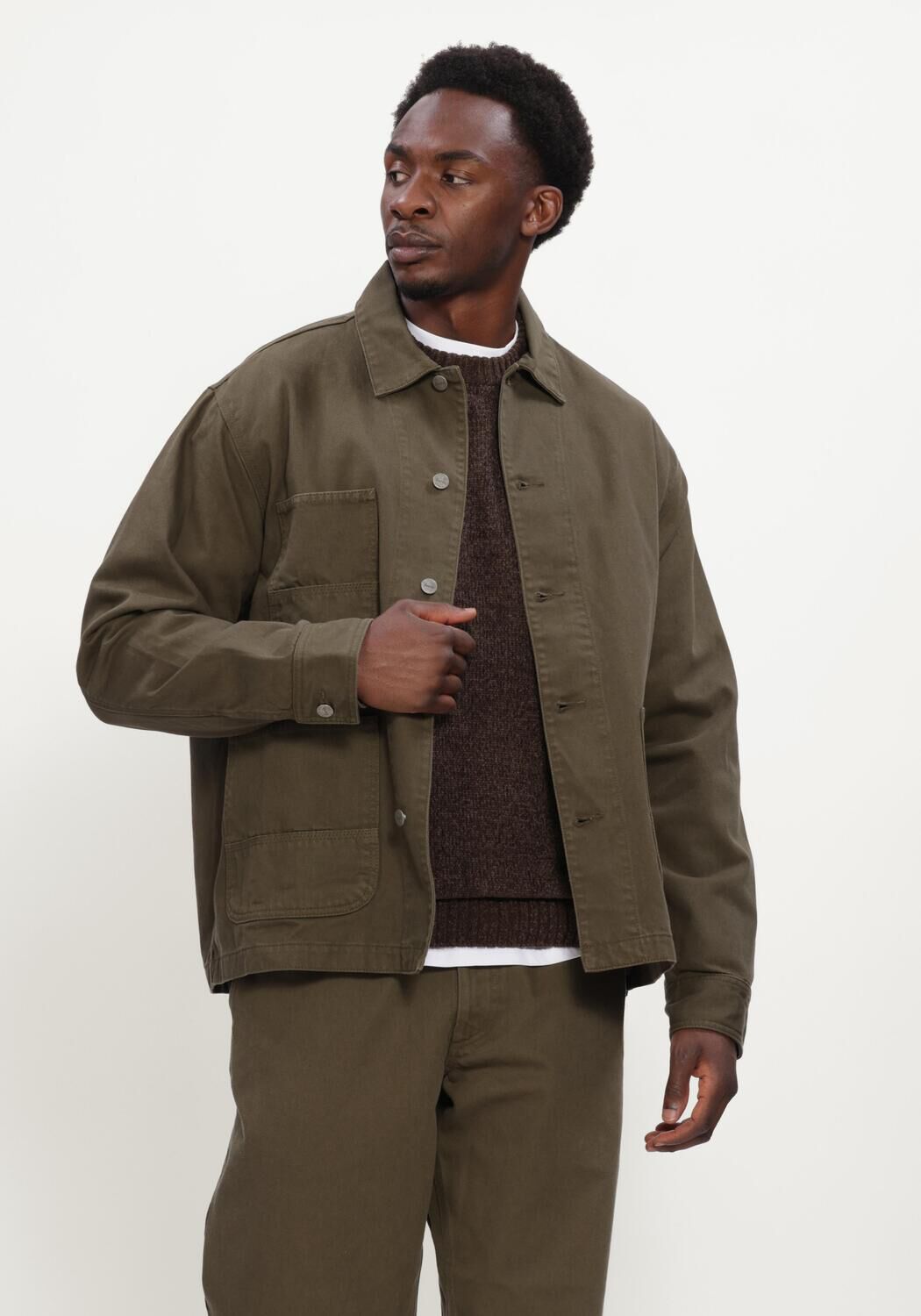 Gr&uuml;ne FOR&Eacute;T Pullover FORAGER TWILL JACKET - large
